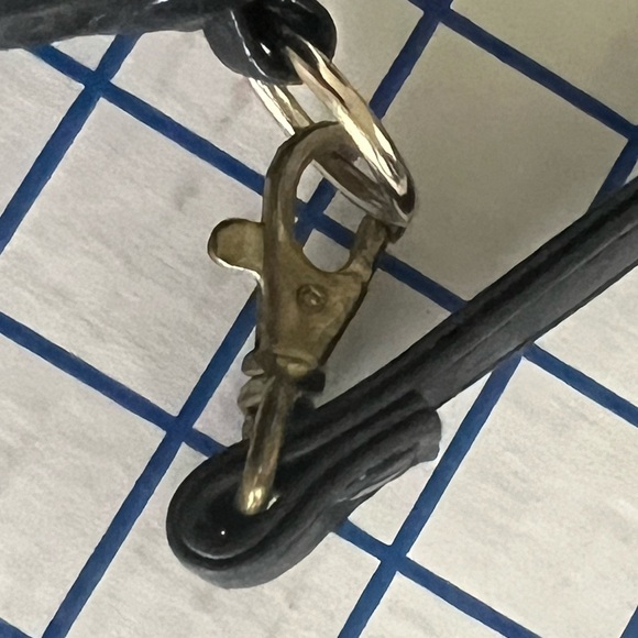 ELLIOTT LUCCA BLACK CRINKLE LEATHER CROSSBODY BAG WOVEN FRONT - Picture 4 of 14